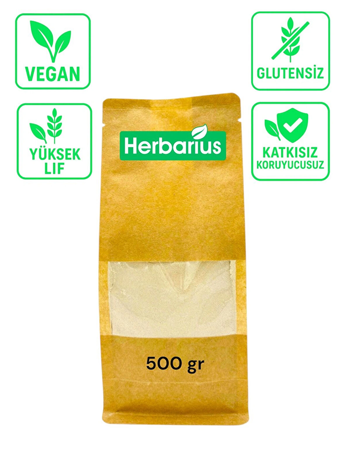 Herbarius Karnıyarık Otu Tozu 500 gr (Psyllium Husk Powder)