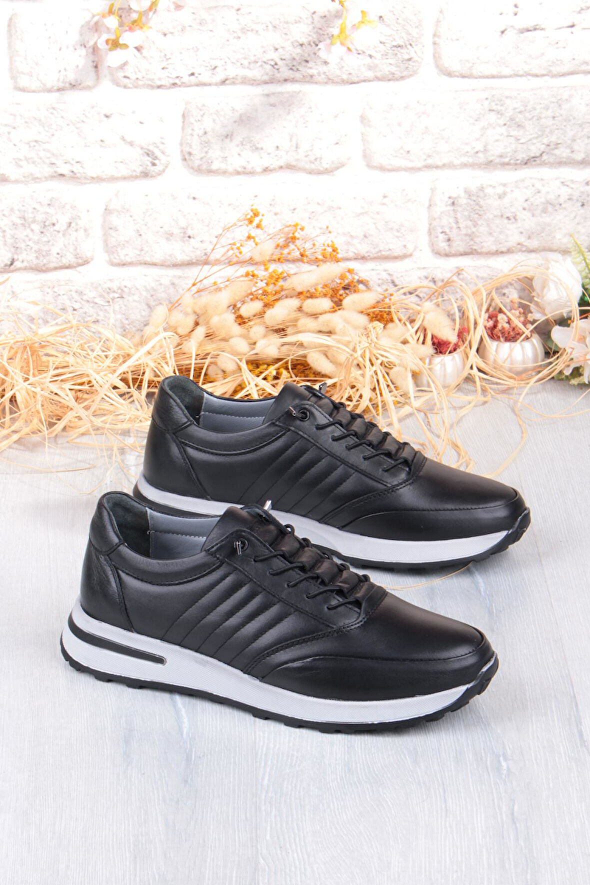 Mehmet Mete 42820 Face Hafif Rahat Lastik Bağcıklı Hakiki Deri Erkek Ayakkabı