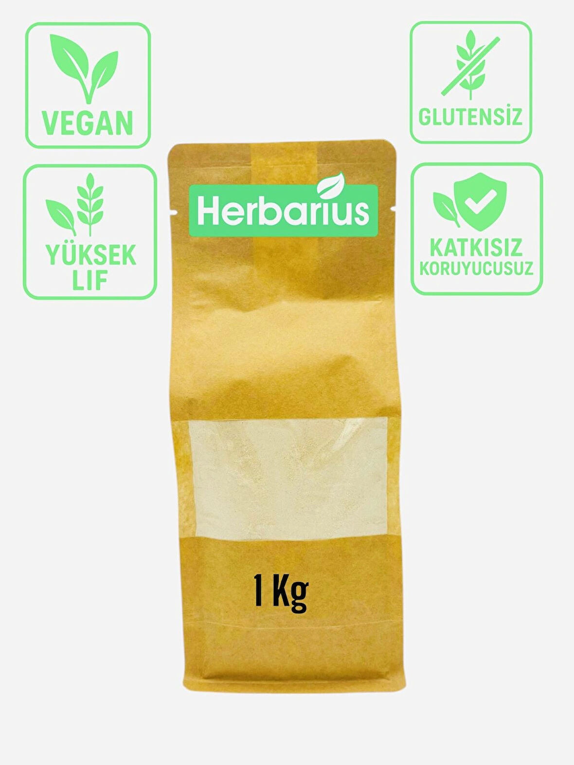 Herbarius Karnıyarık Otu Tozu 1 Kg (Psyllium Husk Powder)
