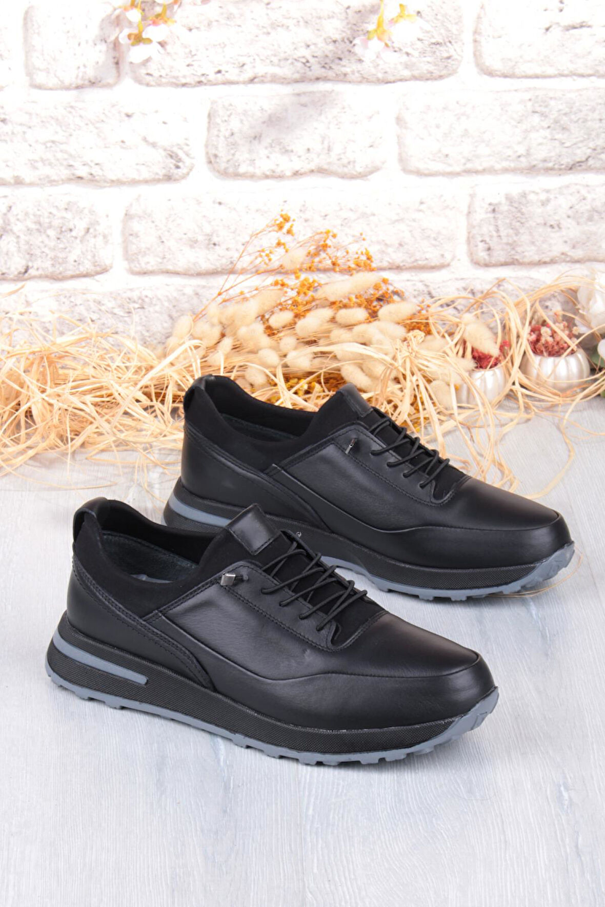 Mehmet Mete 42860 Face Hafif Rahat Lastik Bağcıklı Hakiki Deri Erkek Ayakkabı