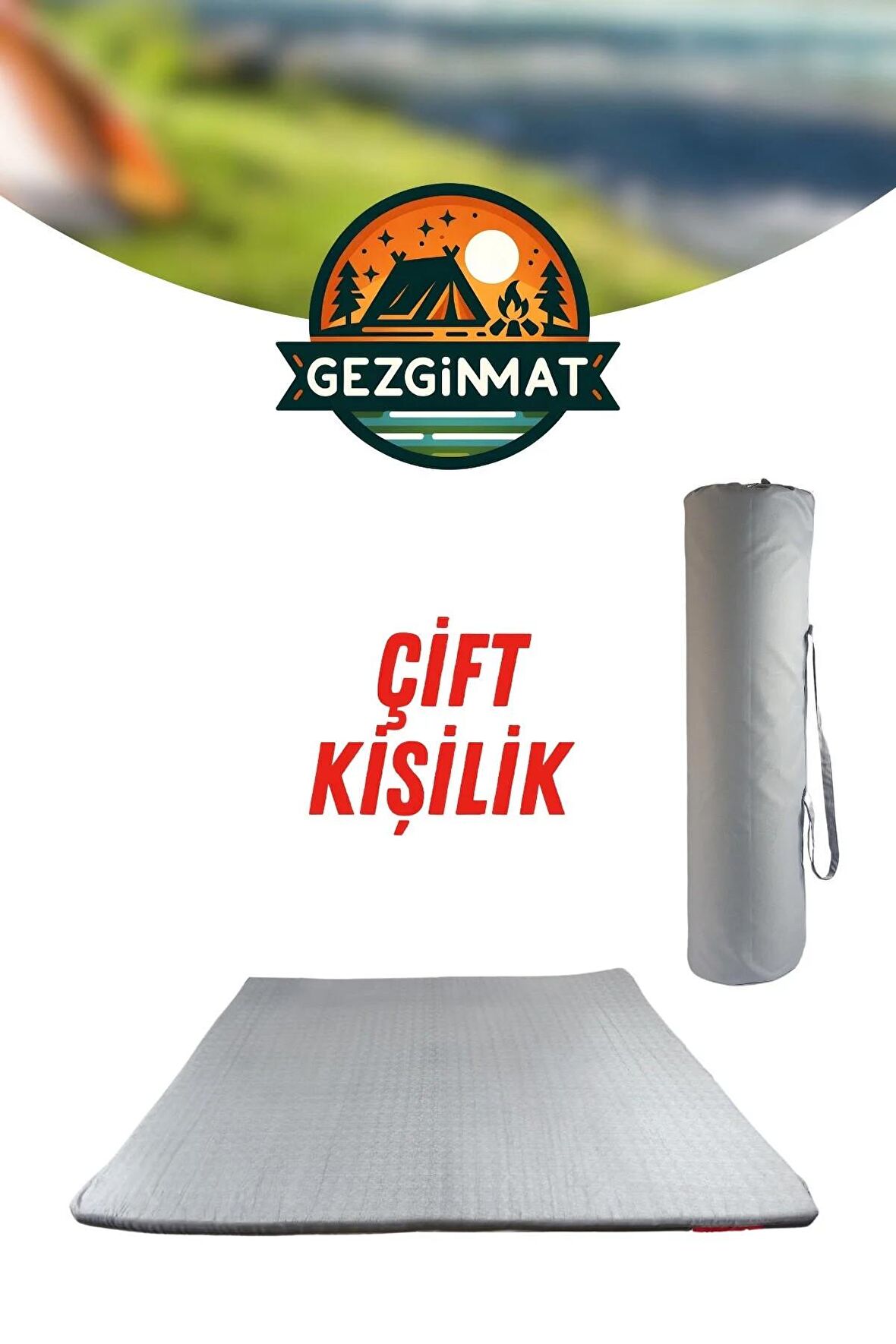 XPERMATE GezginMat Kamp Yatağı Çift kişilik Taşıma Çantalı Kamp Minderi Çadır Matı Su itici Kumaş 120x180x6cm