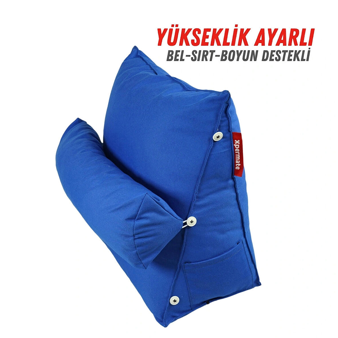 XPERMATE Tv Yastığı Bel Destek Yastığı Sırt Yastığı Boyun Destekli Yastık Ameliyat Sonrası Yastık Koyu Mavi