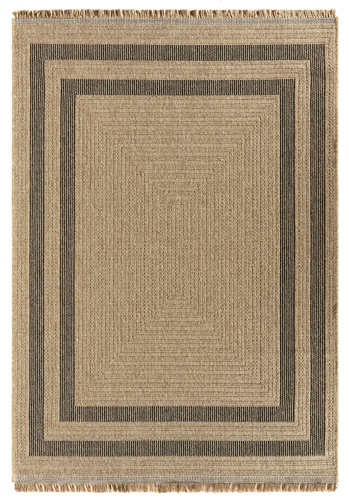 Seyran İndia Koleksiyonu Jüt Dokuma Natural Halı 668 Siyah