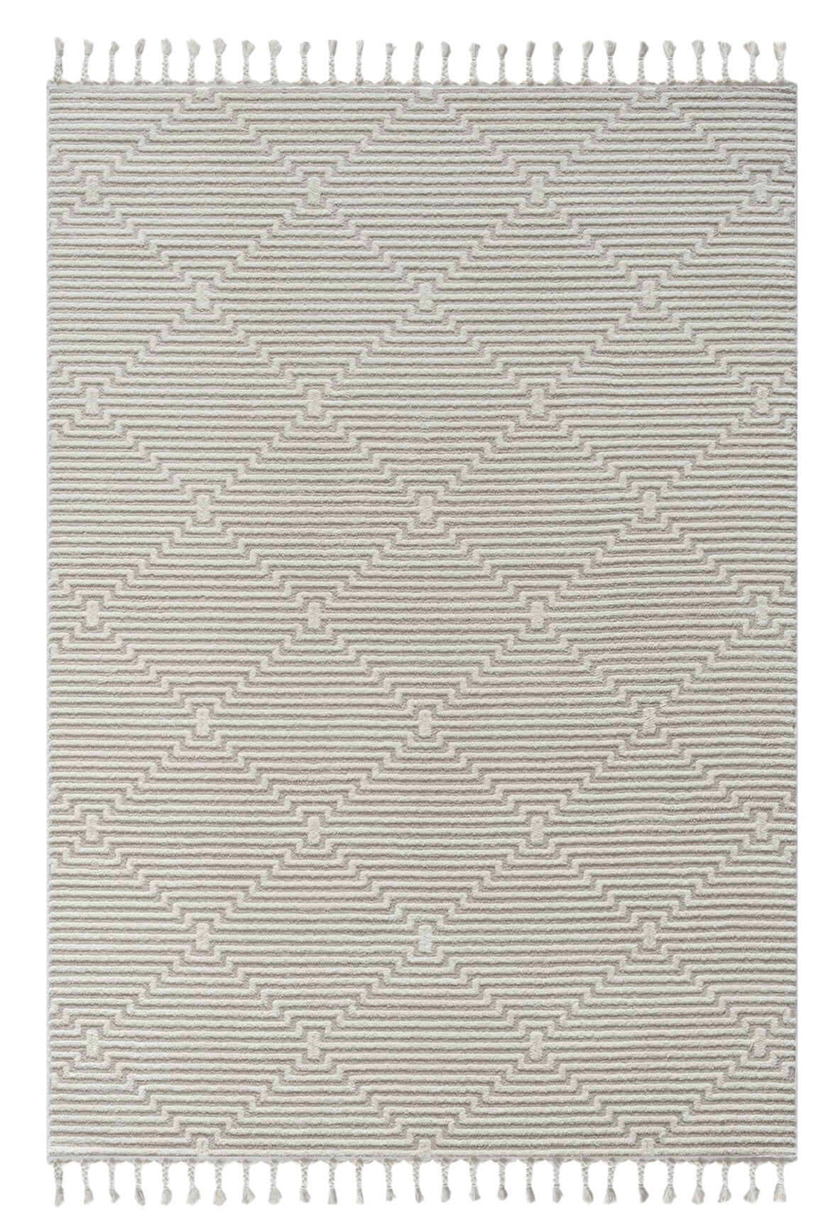 Seyran Magic Koleksiyonu Örgü Saçak Dekoratif Halı 1100 Bej