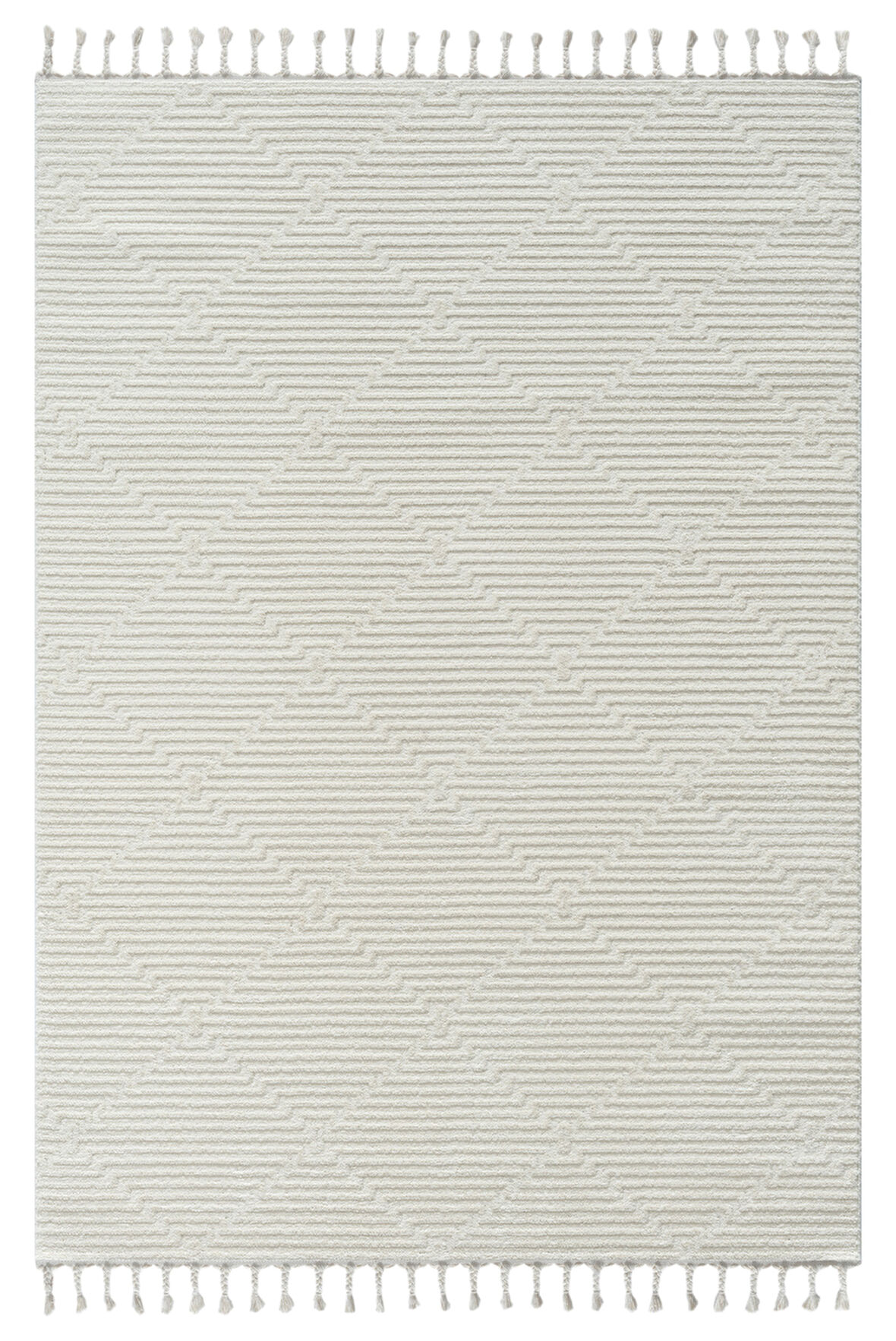 Seyran Magic Koleksiyonu Örgü Saçak Dekoratif Halı 1100 Krem