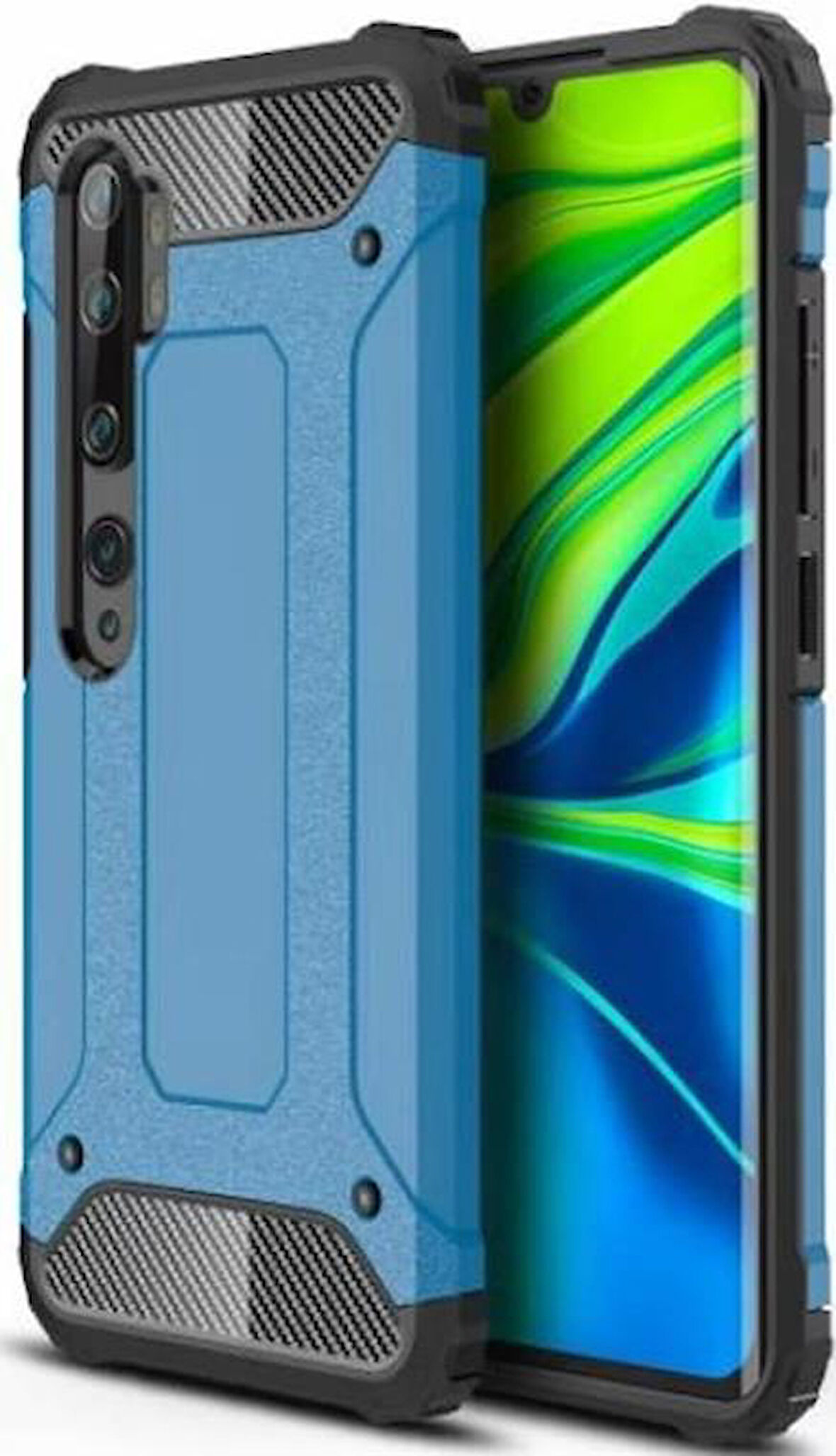 Xiaomi Mi Note 10 Lite Kılıf Armor Hybrid Zırh Silikon