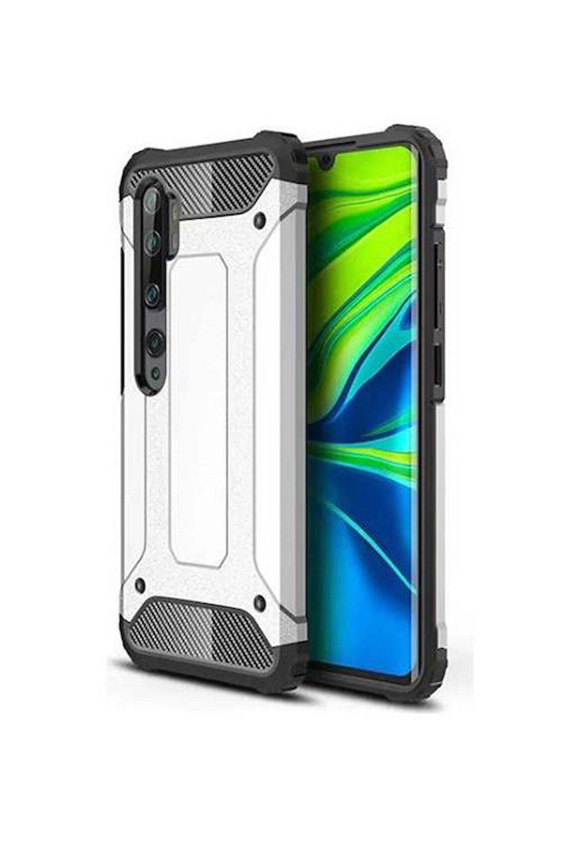 Xiaomi Mi Note 10 Lite Kılıf Armor Hybrid Zırh Silikon
