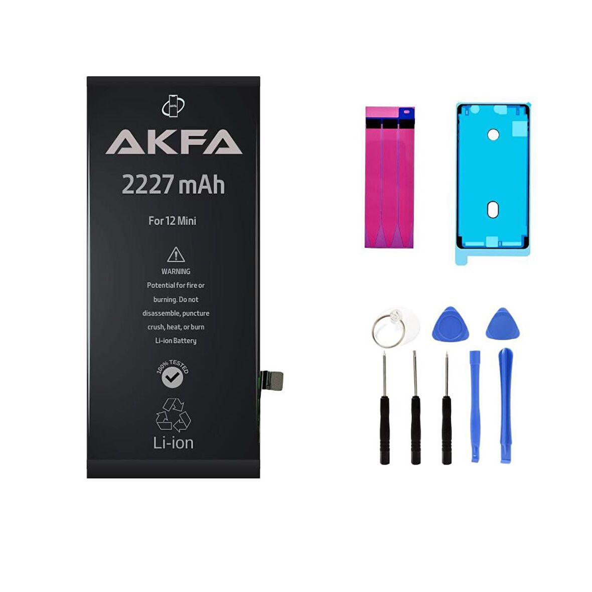 iPhone 12 Mini Telefon Batarya- 2227 mAh+Tamir Seti