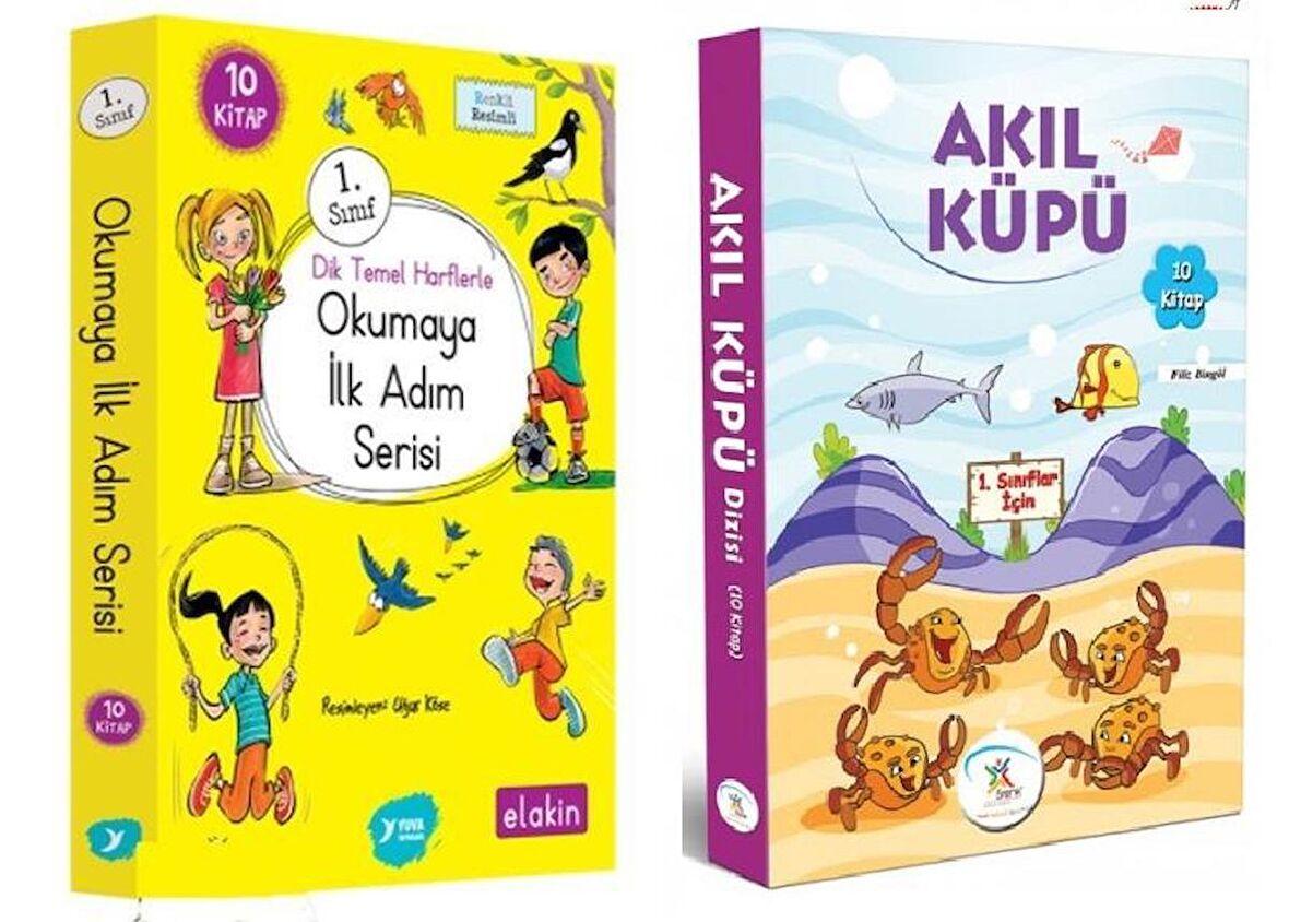 Yuva 1.Sınıf Dik Temel Harflerle Okumaya İlk Adım + Akılküpü Hikaye Seti 20 Kitap