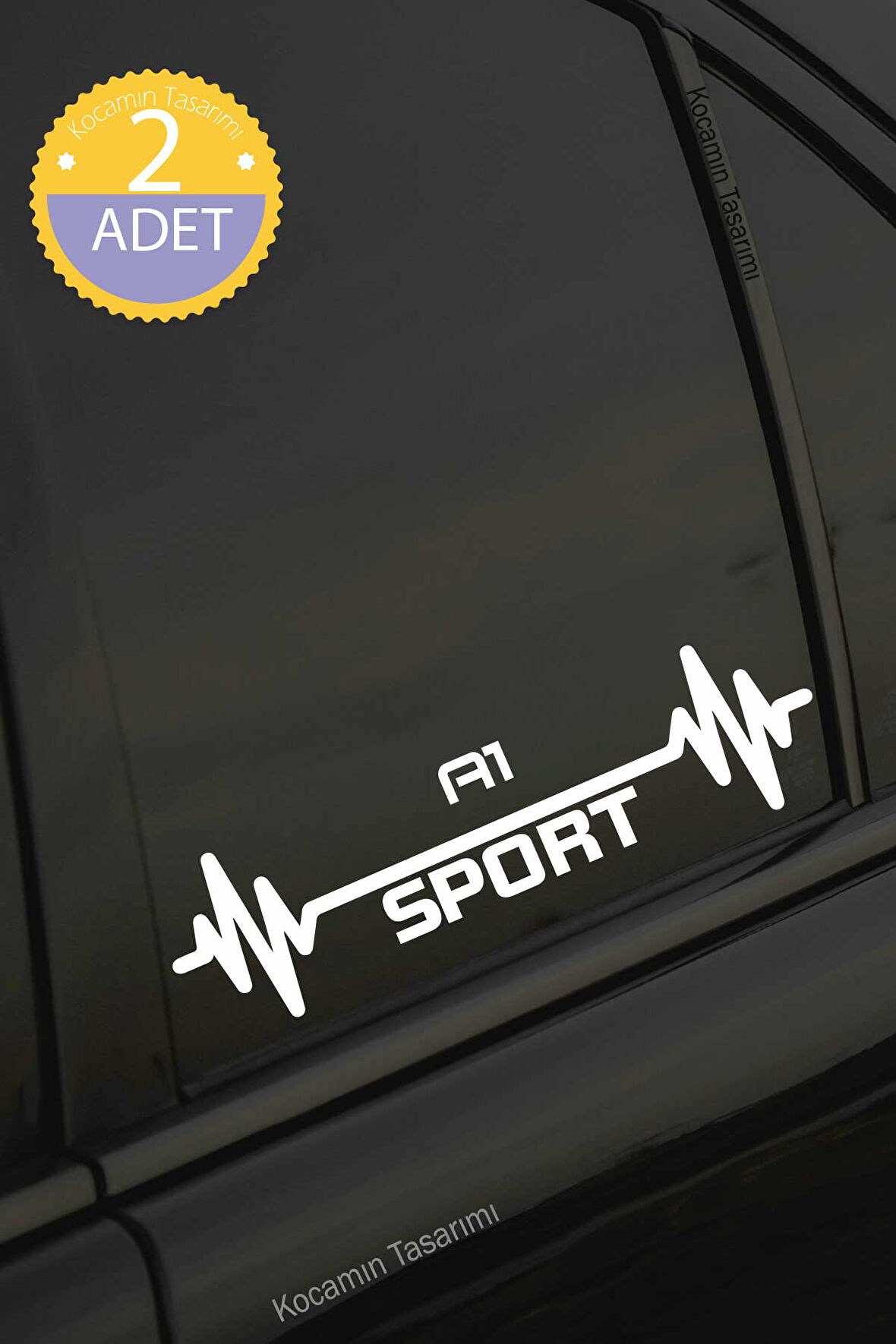 Audi A1 Nabız Kalp Atışı Ritim A1 Araç Uyumlu Oto Sticker 2 Adet Beyaz 20*7CM