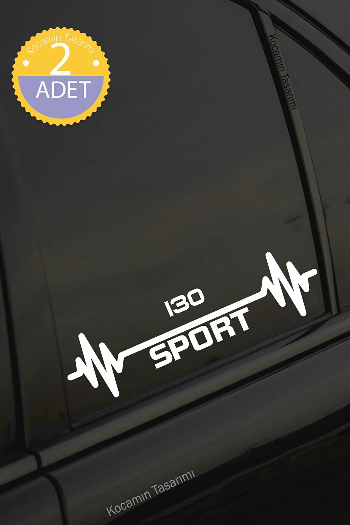 Hyundai i30 Nabız Kalp Atışı Ritim i30 Araç Uyumlu Oto Sticker 2 Adet Beyaz 20*7CM