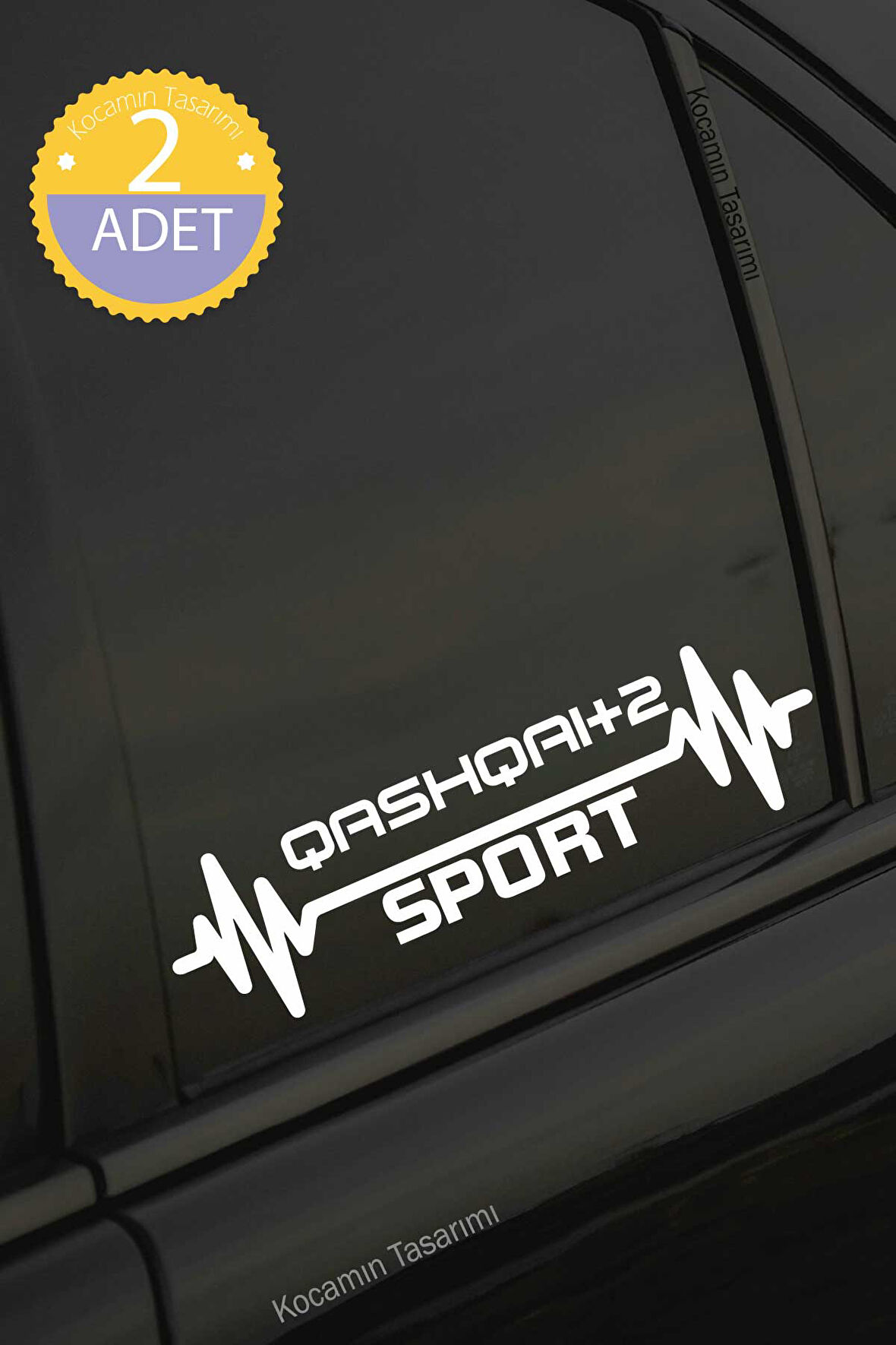 Nissan Qashqai+2 Nabız Kalp Atışı Ritim Qashqai+2 Araç Uyumlu Oto Sticker 2 Adet Beyaz 20*7CM