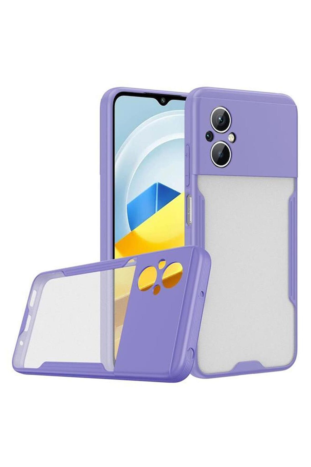 Xiaomi Poco M5 Kılıf Kamera Korumalı Arkası Şeffaf Silikon