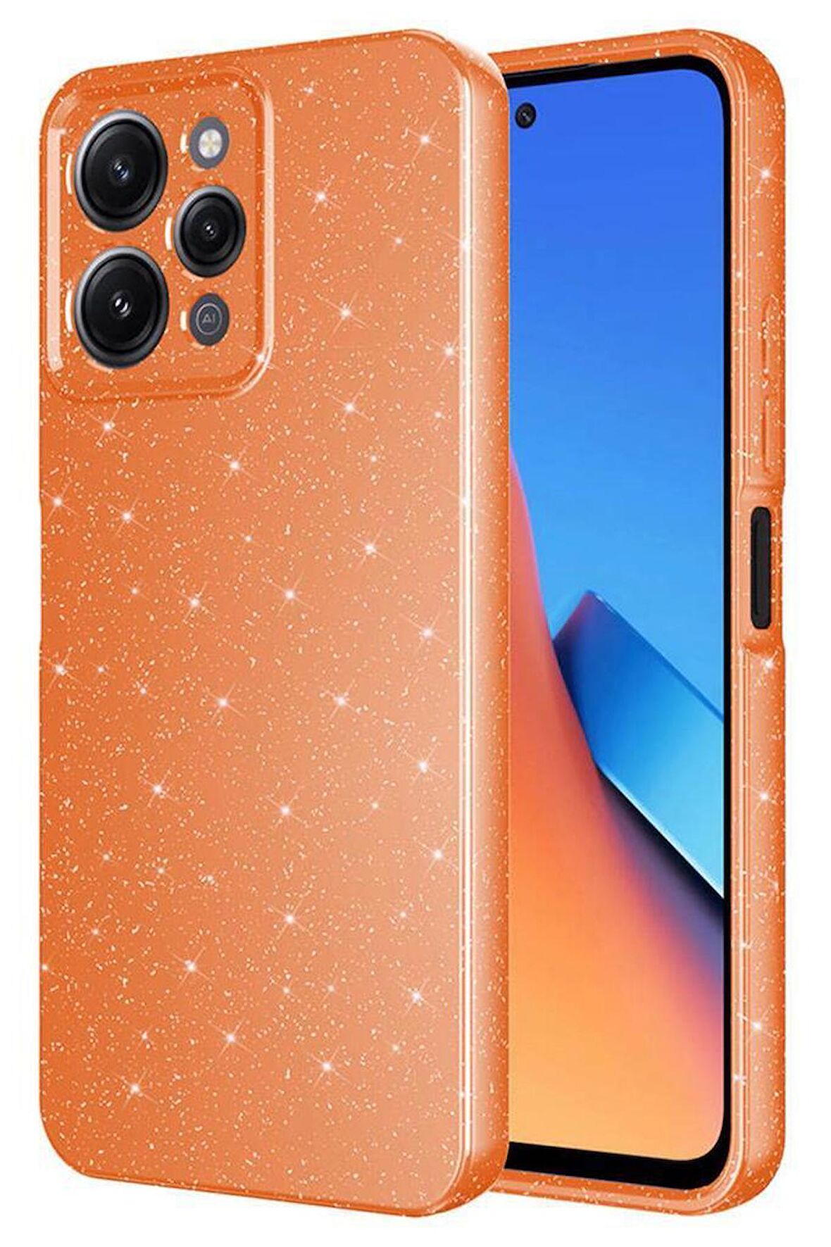 Redmi 12 Kılıf Kamera Korumalı Simli Parıltılı Lüks Silikon