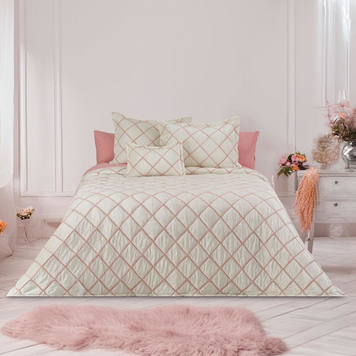 Viola Home Hermes Kadife Çift Kişilik Yatak Örtüsü 250 x 260