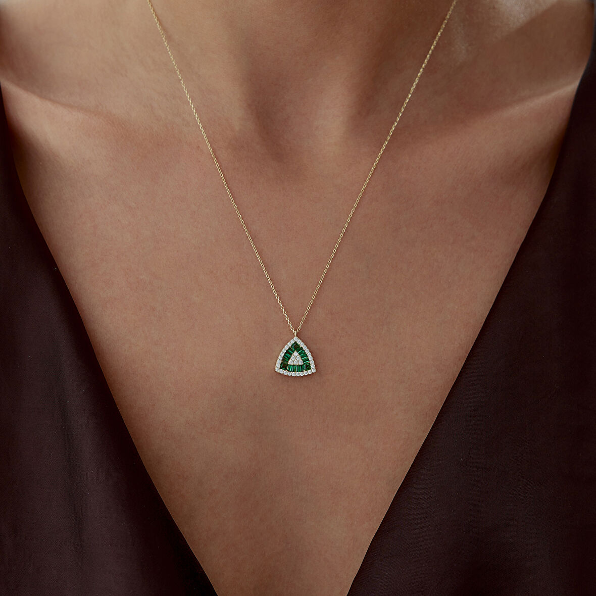 Green Trapez Kolye