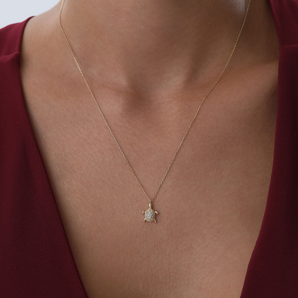 Taşlı Kaplumbağa Kolye