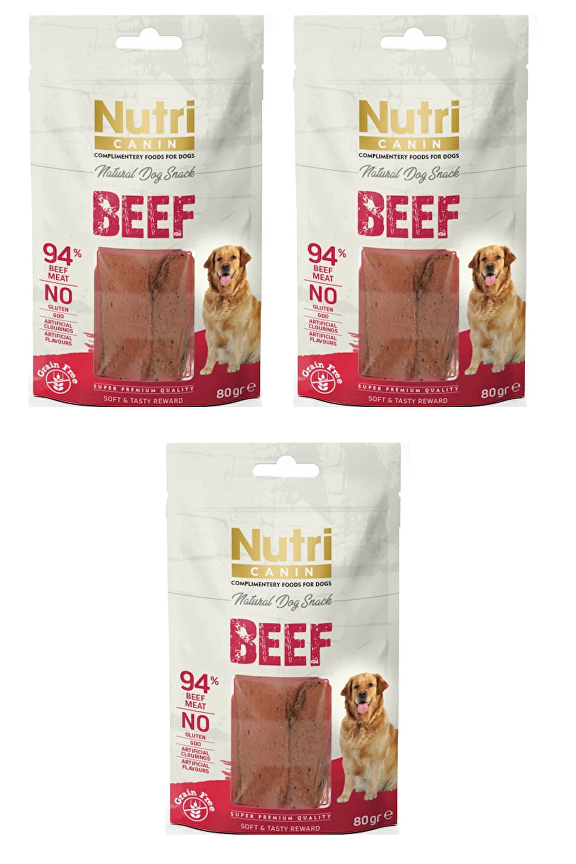 Nutri Canin Sığır Fileto Tahılsız Köpek Ödülü 80 Gr. X 3 Adet