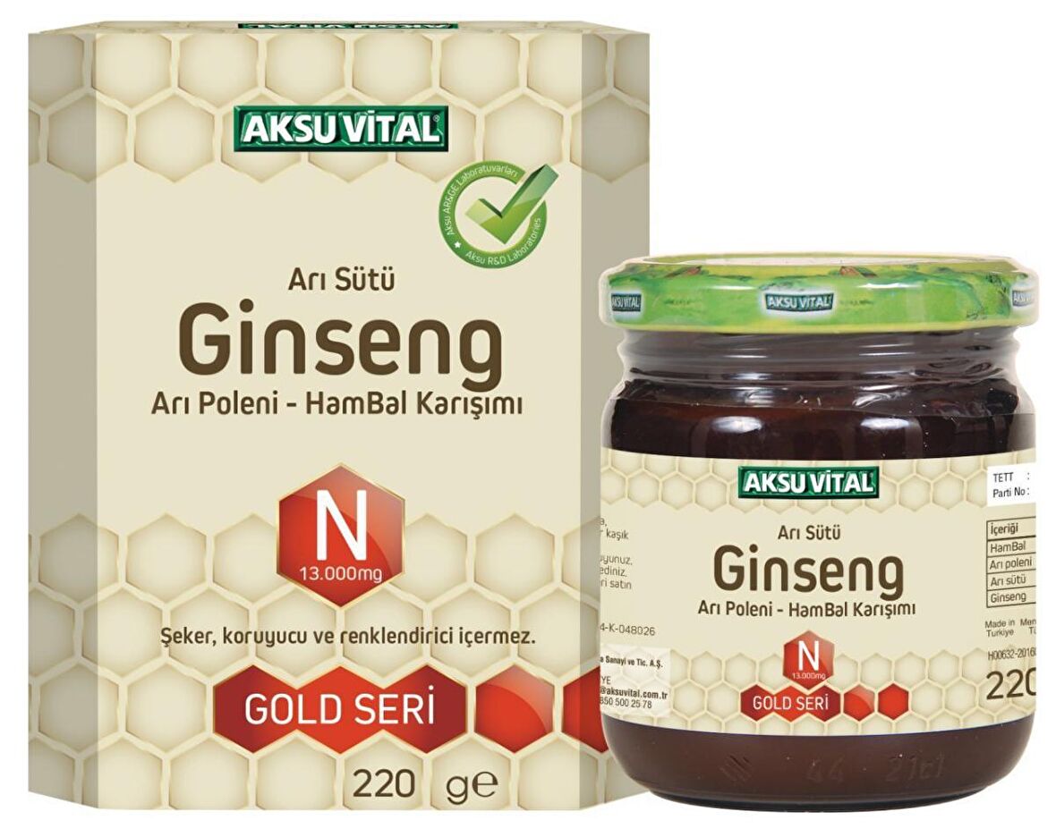 Aksuvital Arı Sütü Bal Polen Ginseng Karışımı Normal Doz