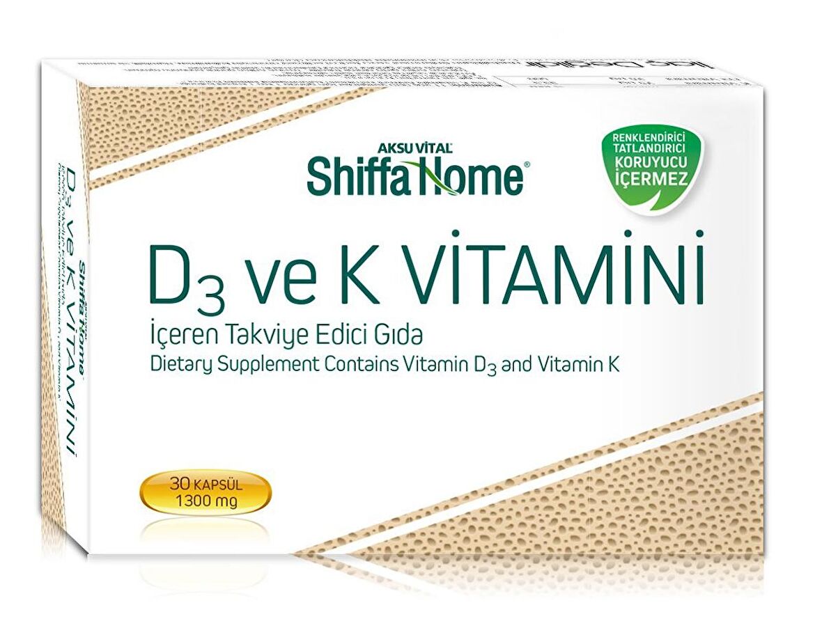 Shiffa Home D3 ve K Vitamini 1300 mg 30 Adet