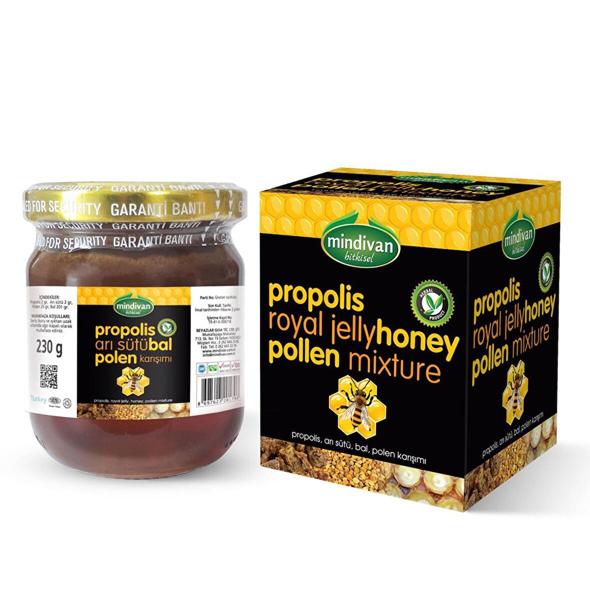 Mindivan Arı Sütü Bal Polen Propolis Karışımı