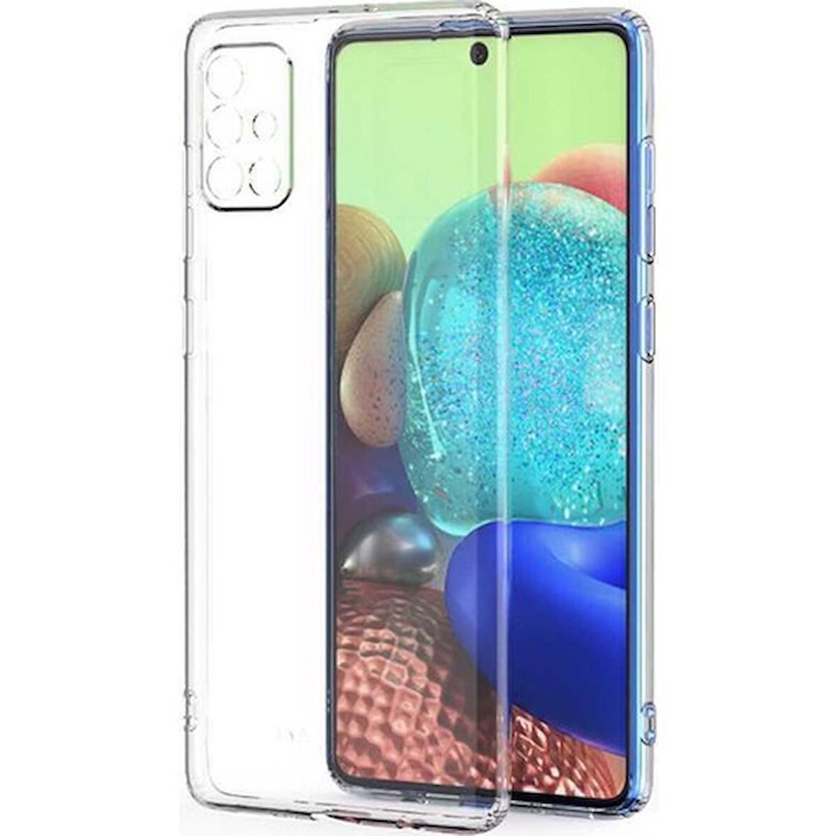 Samsung Galaxy A51 Korumalı Şeffaf Yumuşak Silikon