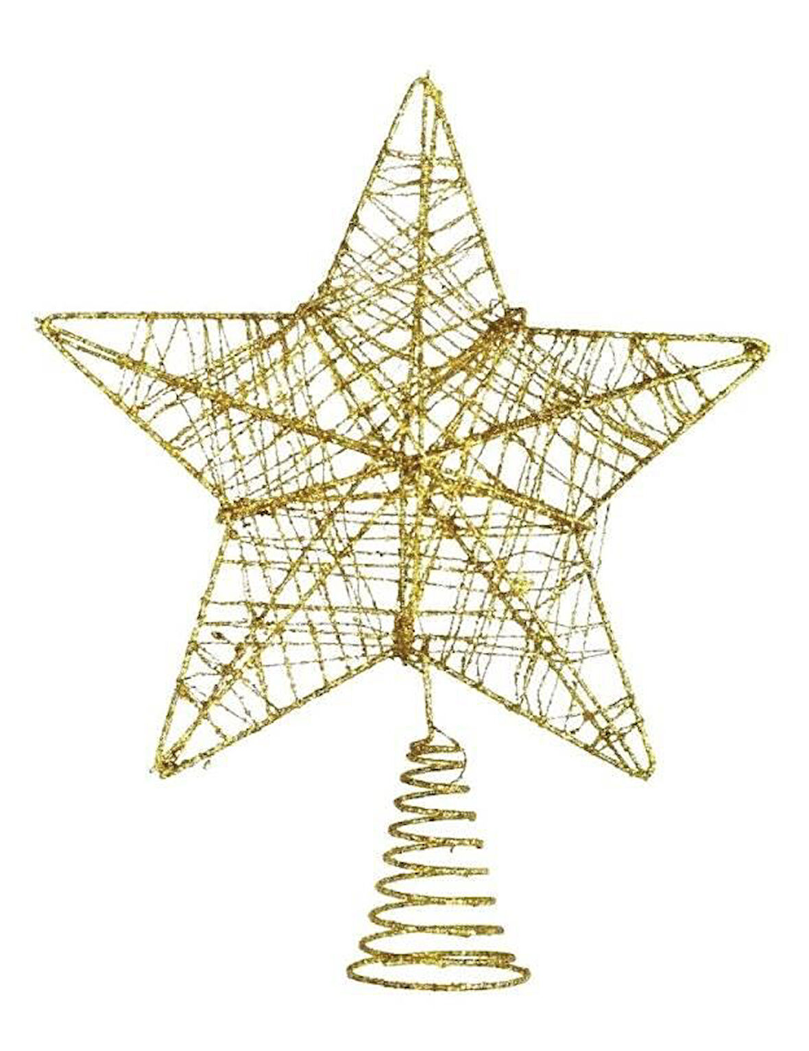 Yılbaşı Ağacı Tepelik - Tel Simli Yaylı Altın, 28 cm