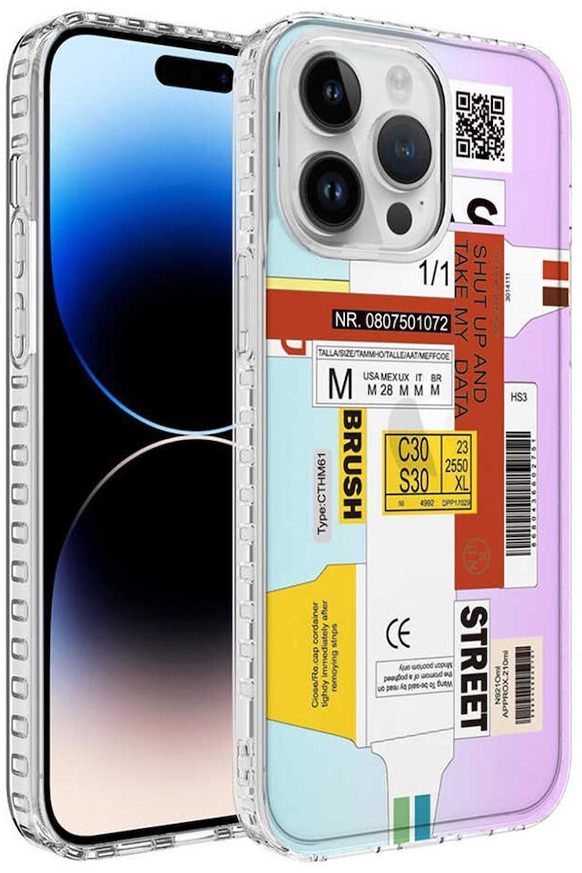 Apple iPhone 13 Pro Kılıf Airbag Kenarlı Renkli Desenli Elegans Silikon