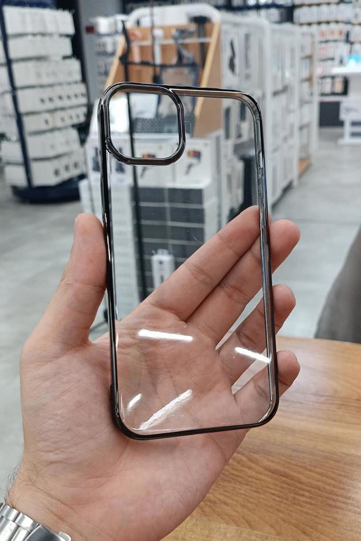 iPhone 15 Plus Kılıf Kamera ve Lens Korumalı Şeffaf Renkli Çerçeveli Sert PC Lüx Kapak 