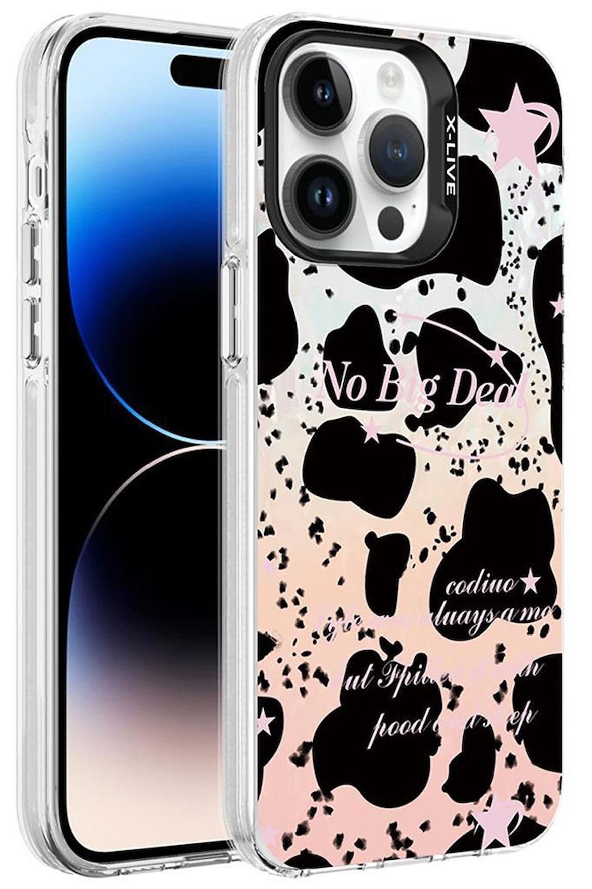 Apple iPhone 14 Pro Max Kılıf Mermer Üzeri Lüx Desenli Marbello Kapak