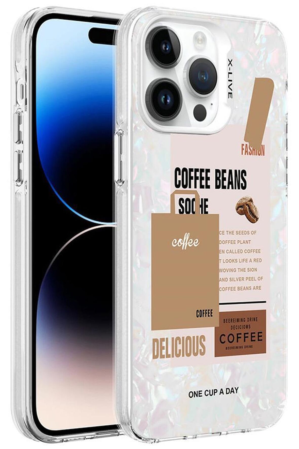 Apple iPhone 14 Pro Max Kılıf Mermer Üzeri Lüx Desenli Marbello Kapak