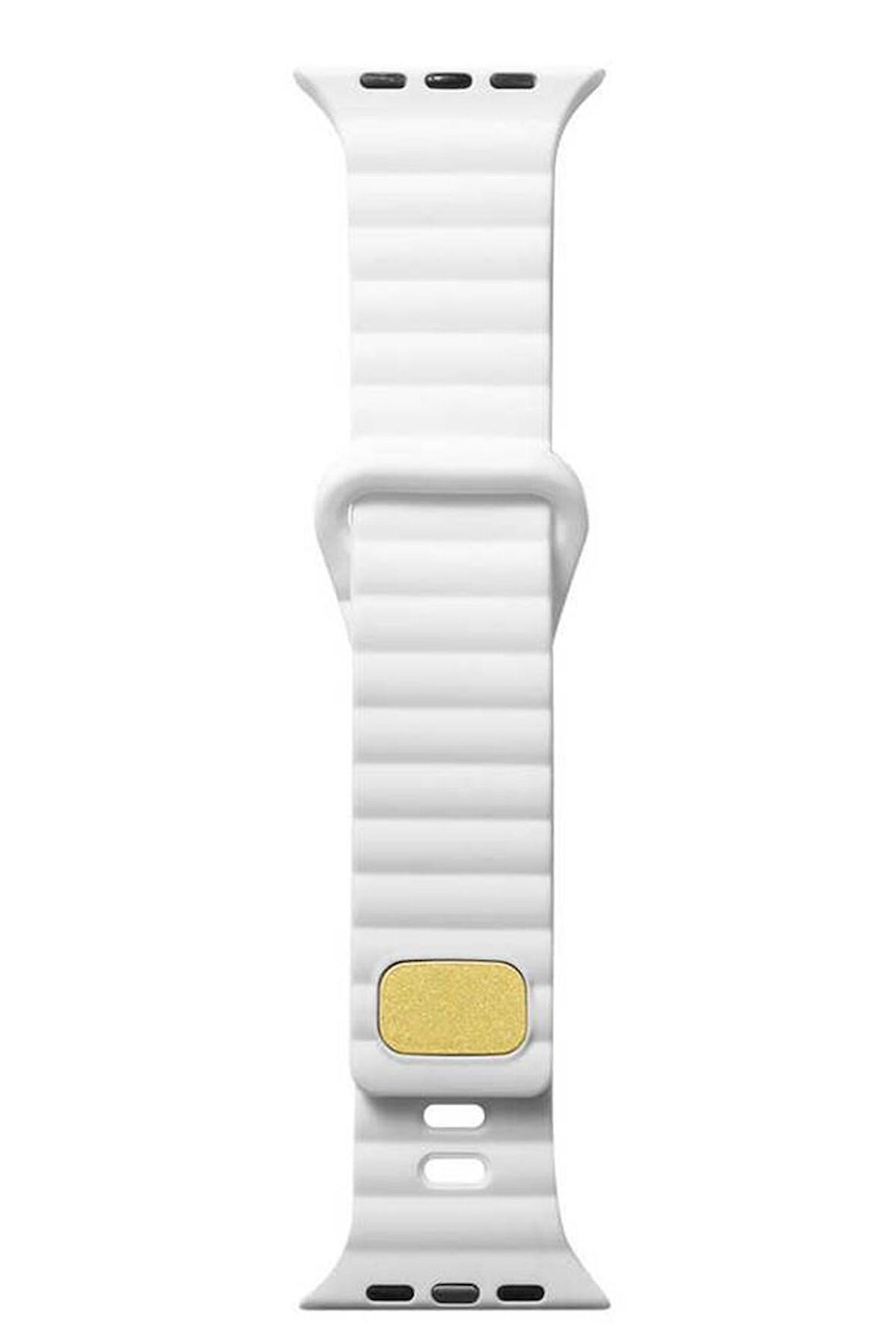 Apple Watch 7 45mm Uyumlu KRD-73 Şerit Tasarım Lüx Silikon Kordon