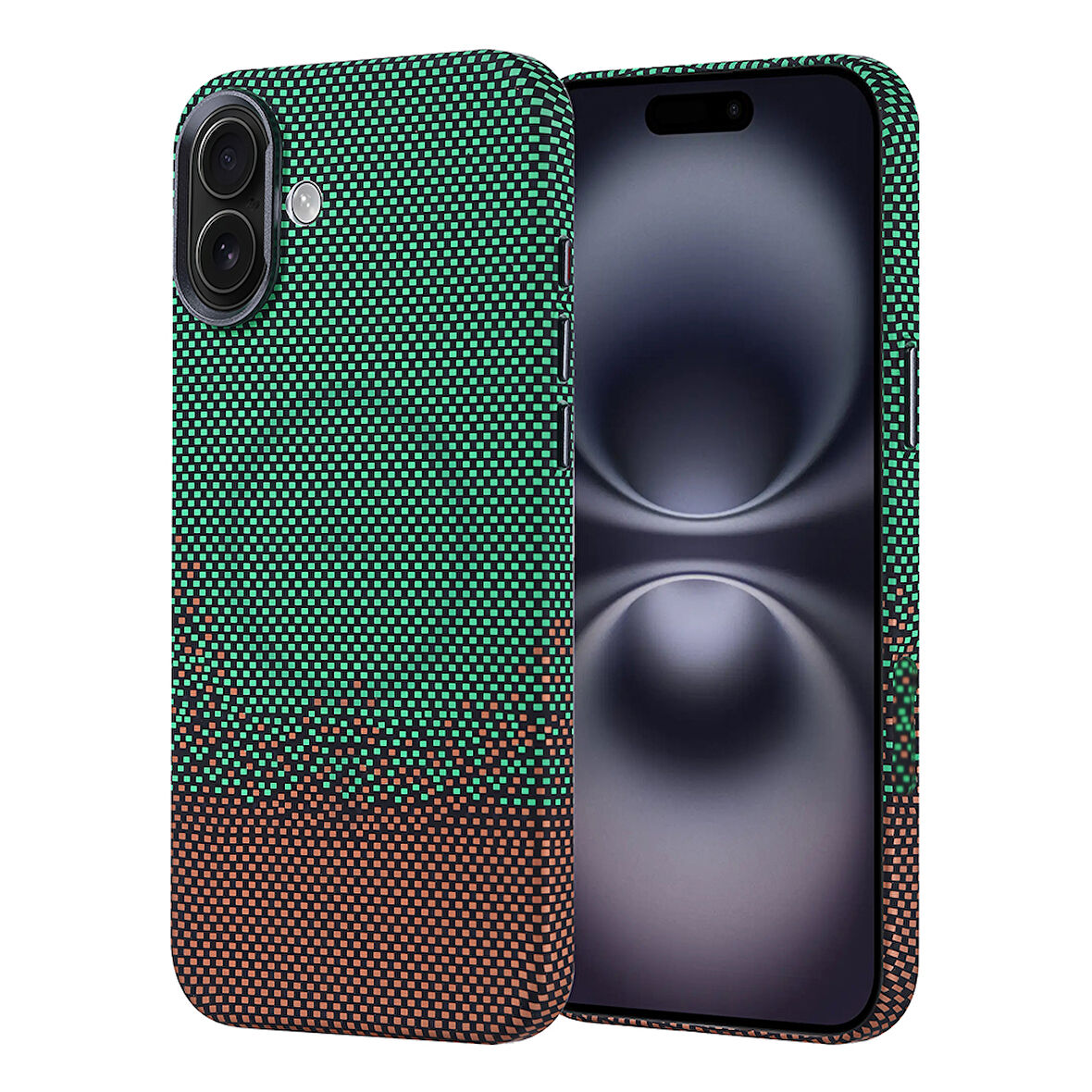 iPhone 16 Plus Kılıf Kablosuz Şarj Özellikli Karbon Fiber Görünümlü Nekst Kapak