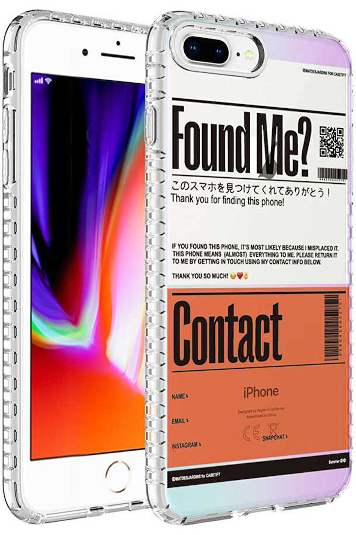 Apple iPhone 7 Plus Kılıf Airbag Kenarlı Renkli Desenli Elegans Silikon