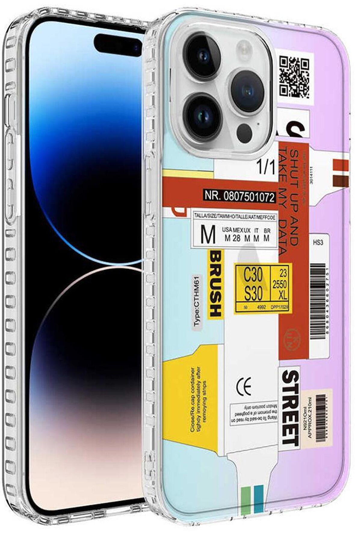 Apple iPhone 12 Pro Max Kılıf Airbag Kenarlı Renkli Desenli Elegans Silikon