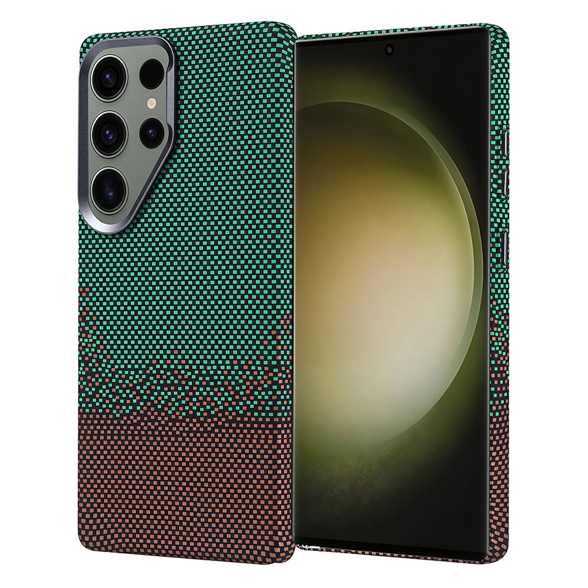 Samsung Galaxy S25 Ultra Kılıf Kablosuz Şarj Özellikli Karbon Fiber Görünümlü Nekst Kapak