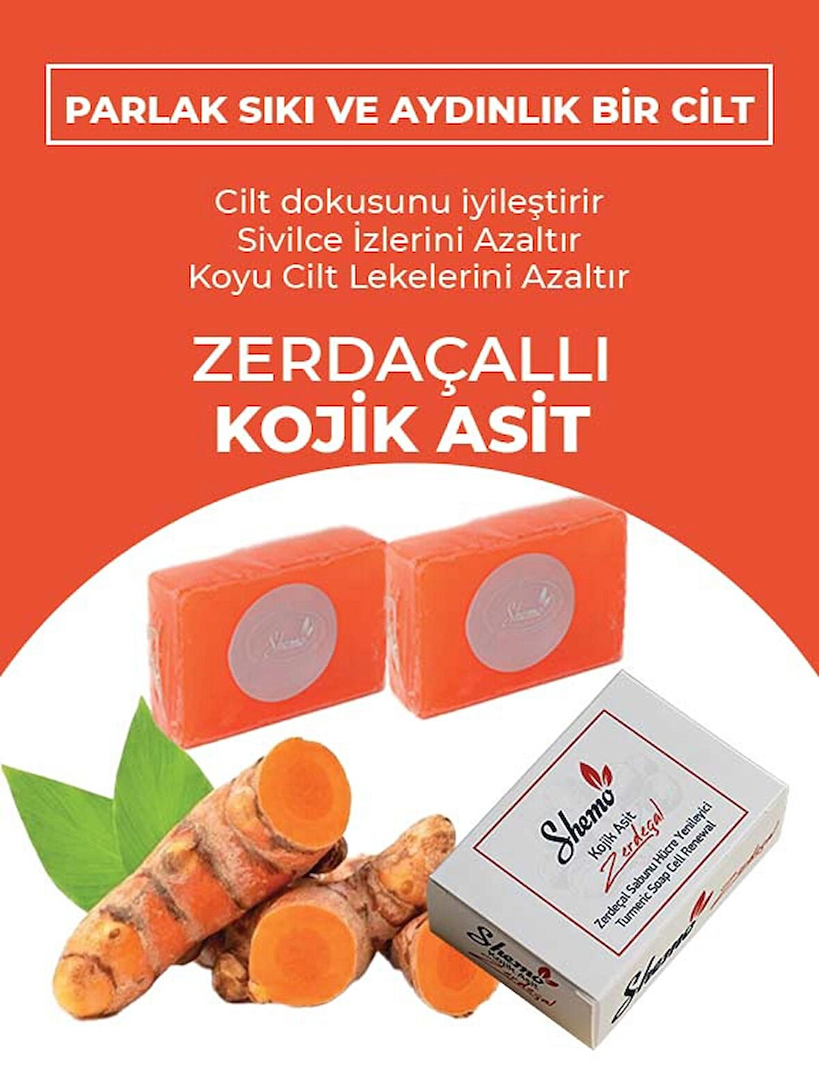 Shemo Kojiso Kojic Asit Sabunu, Zerdeçal Ve Kojik Asit Etkisi Ile Leke Karşıtı Kojik Asit Sabunu