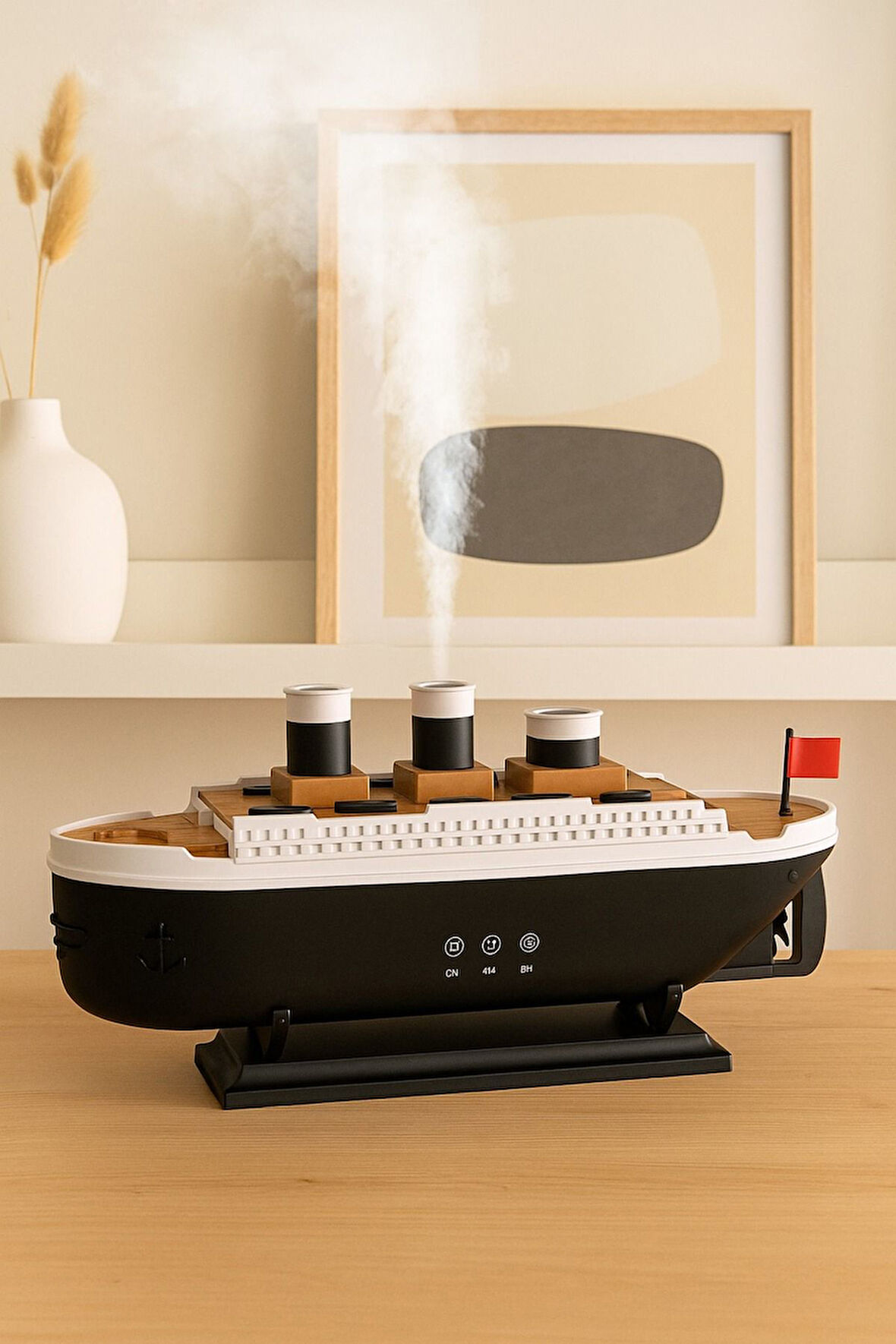 Titanik Buharlı Gemi Hava Nemlendirici | LED Işıklı Dekoratif Aromaterapi Makinesi