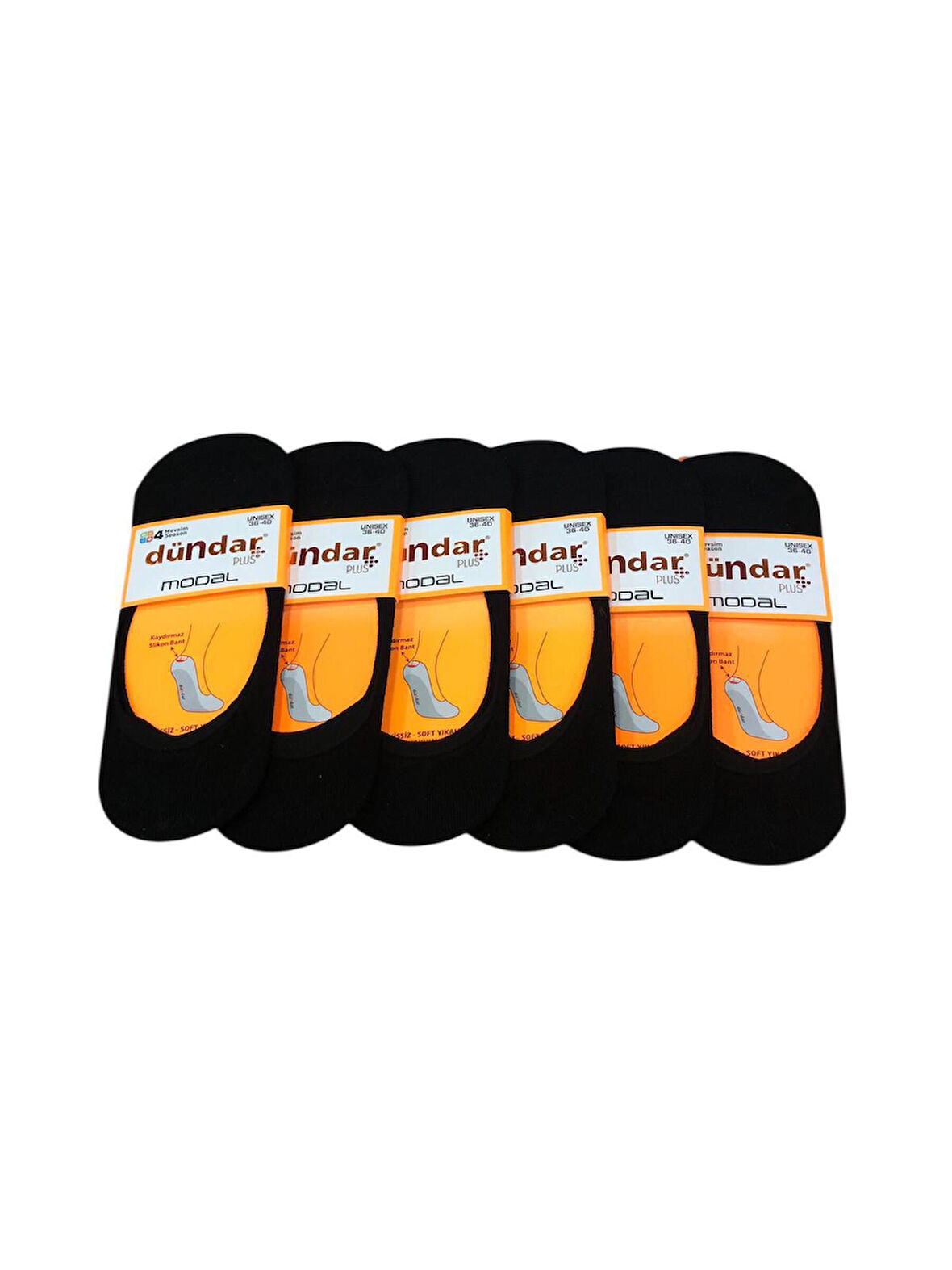 Dündar 6 Çift Modal Silikon Destekli Burun Dikişsiz Parfümlü Kadın Babet Çorap
