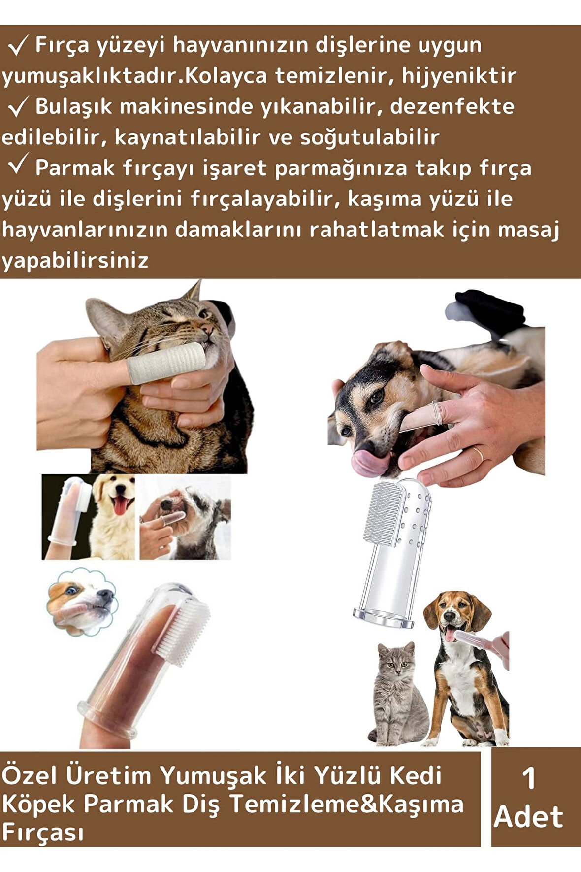 Özel Üretim Yumuşak Tasarım Yüksek Kaliteli Kedi Köpek Diş Fırçası Diş Kaşıma Ağız Bakım Fırçası