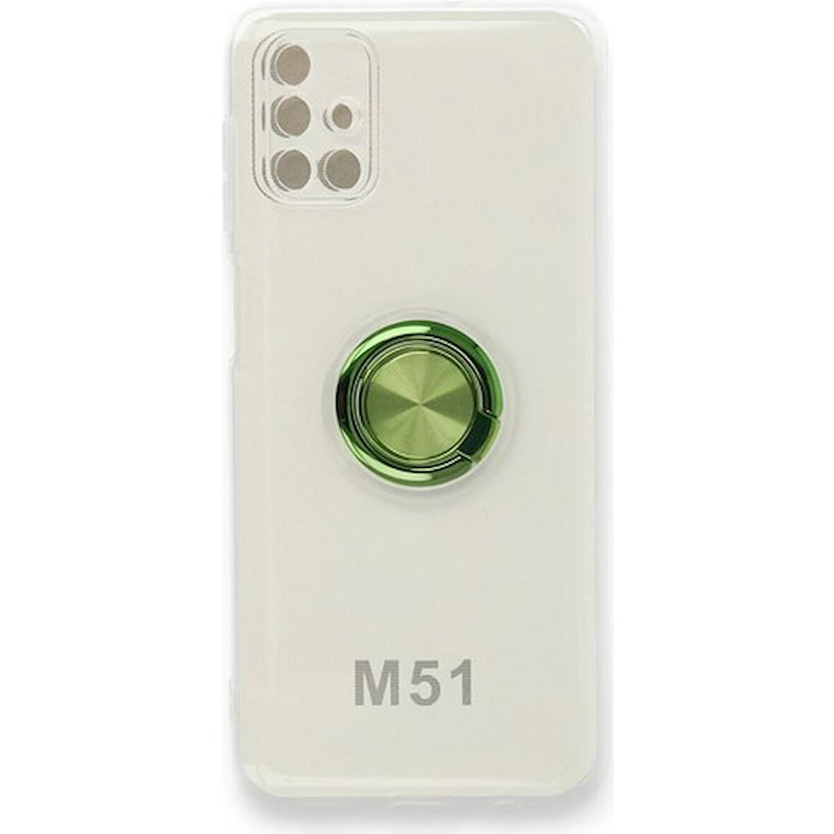 Samsung Galaxy M51 Kılıf Gros Yüzüklü Şeffaf Silikon