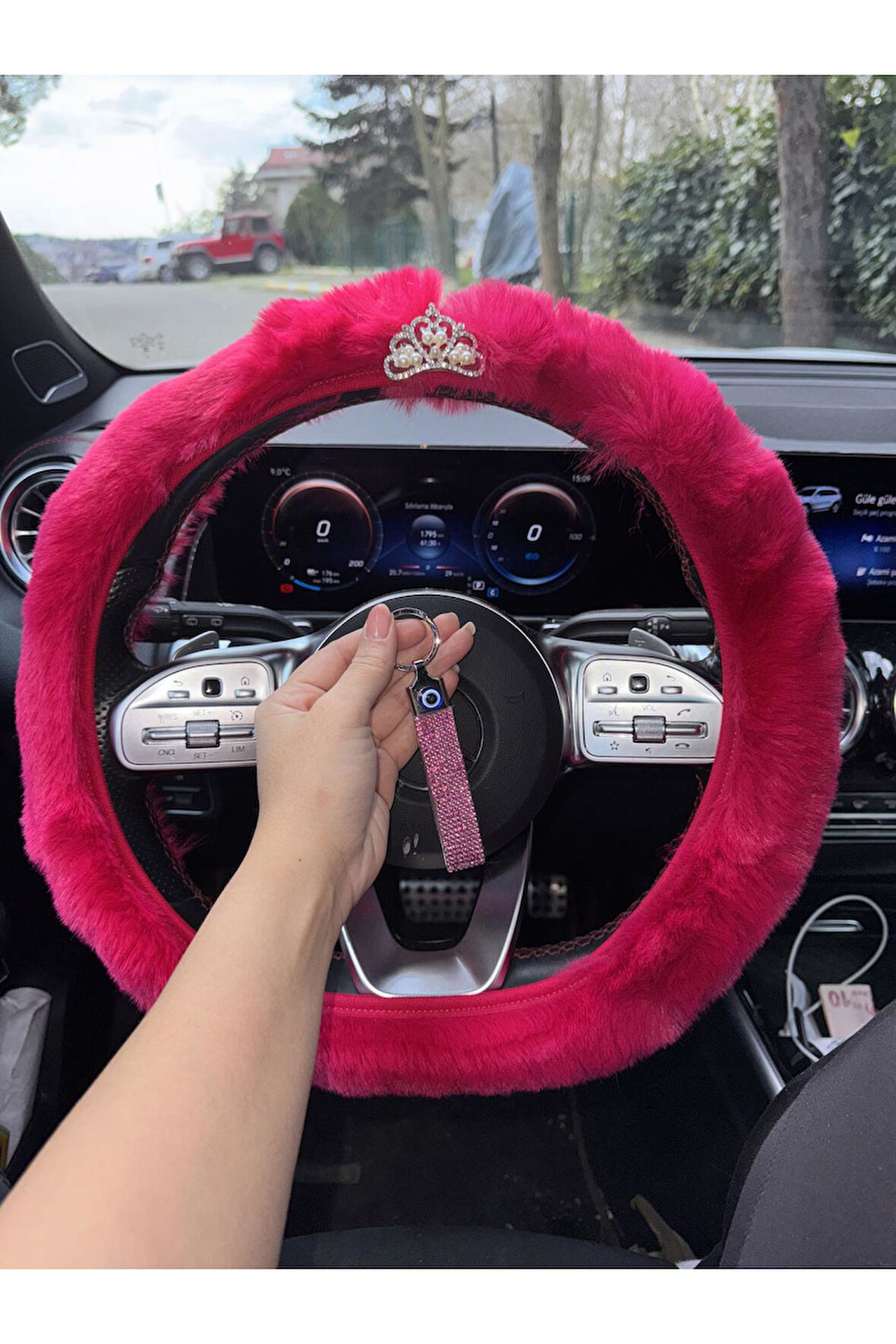 SEVGİLİLER GÜNÜ HEDİYELİ FUŞYA PEMBE PELUŞ PRENSES TAÇLI DİREKSİYON
