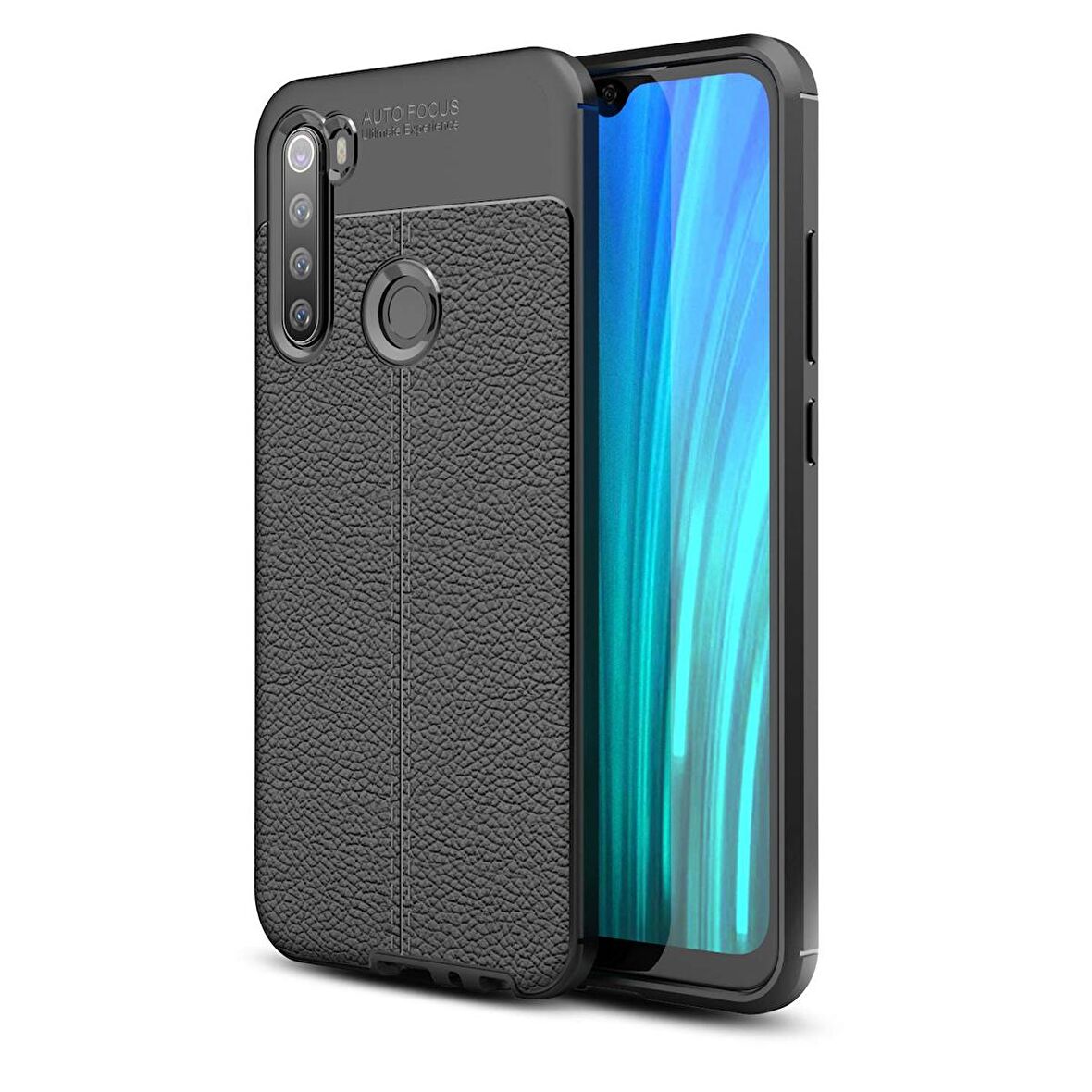 Gpack Xiaomi Redmi Note 8 Kılıf Niss Silikon Deri GörünümlüNano Glass