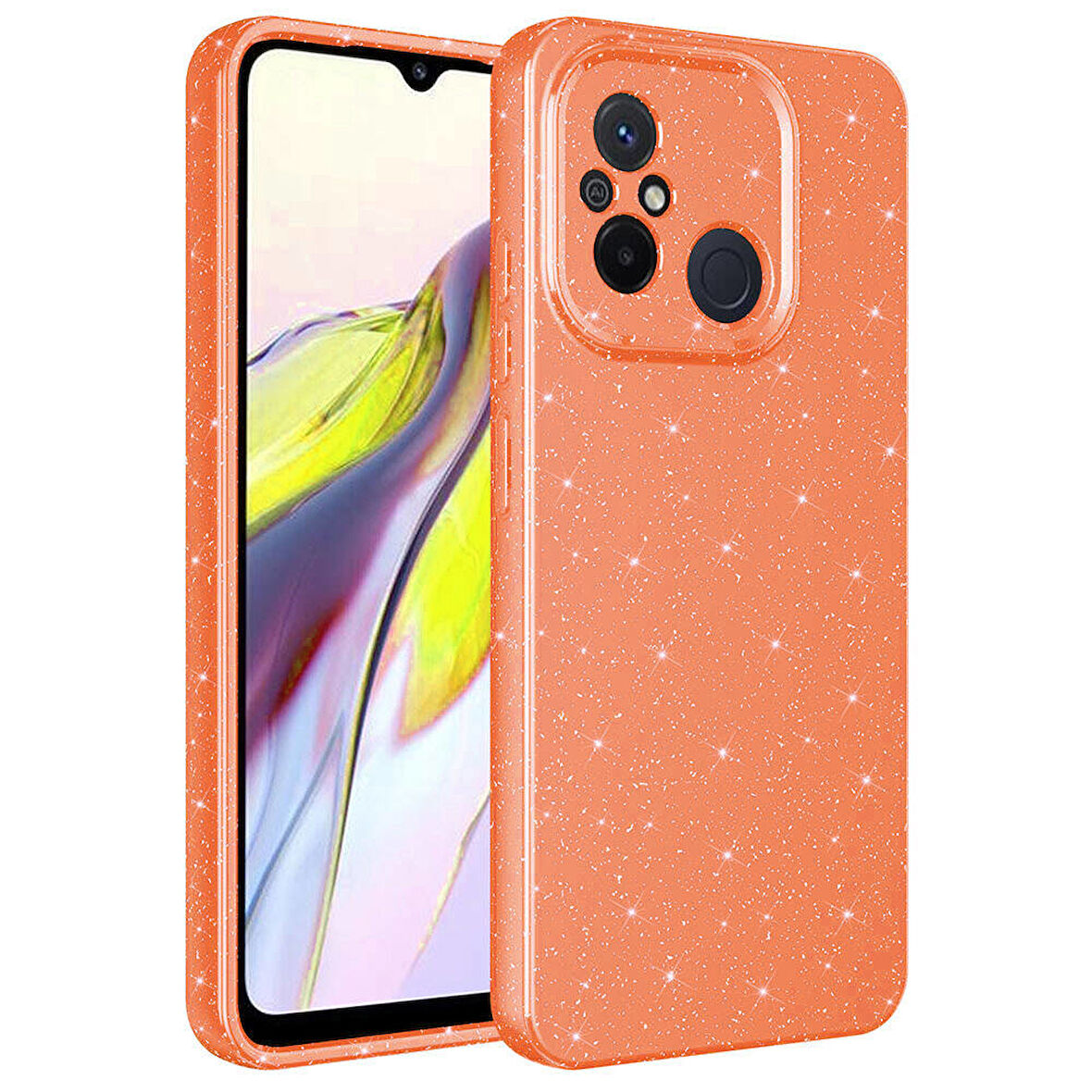 Xiaomi Redmi 12C Kılıf Kamera Korumalı Simli Lüks Koton Kapak