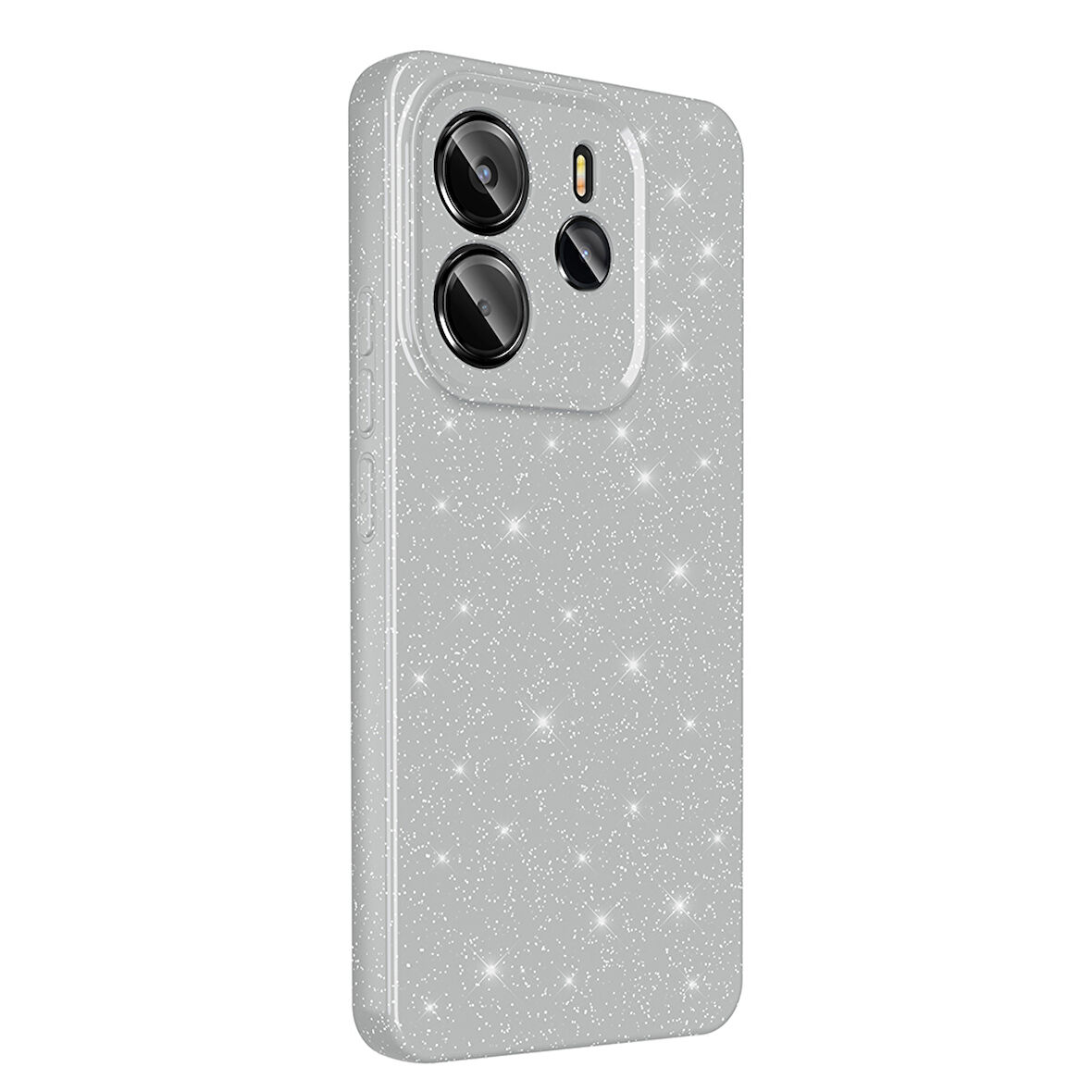 Xiaomi Redmi Note 14 5G Kılıf Kamera Korumalı Simli Parıltılı Lüks Silikon