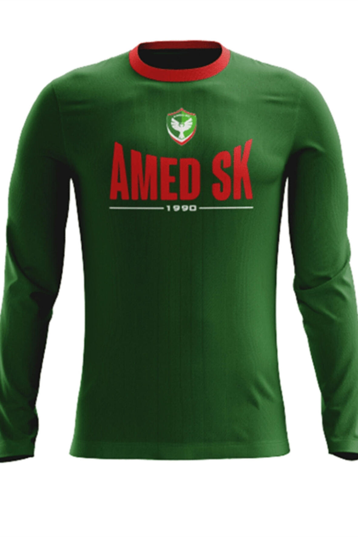 AMED SPOR 0027 ERKEK YEŞİL-KIRMIZI SWEAT