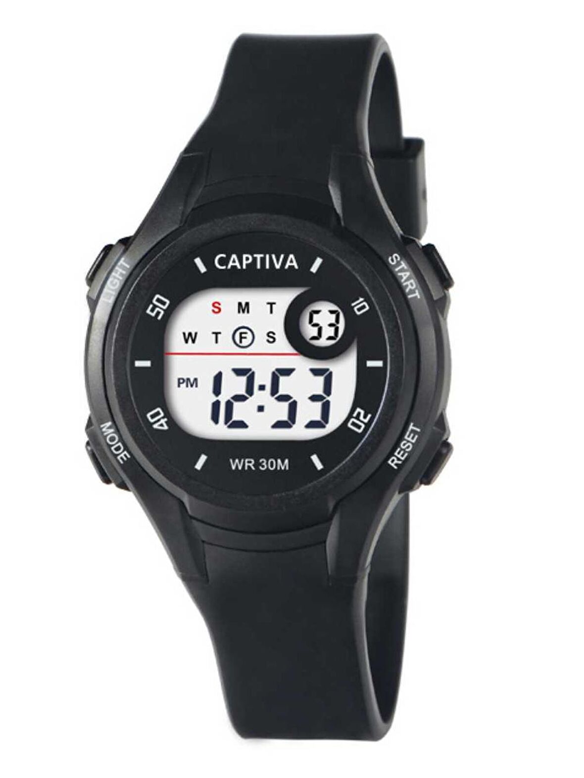 Captiva Digital 30 mt Suya Dayanıklı Işıklı Alarmlı Kronometreli Takvimli Silikon Kordonlu Çocuk Kol Saati