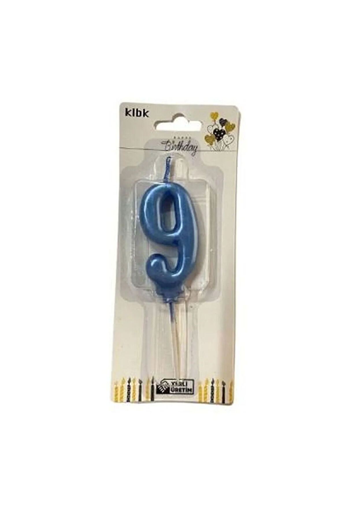 MAVİ RENK RAKAM PASTA MUMU