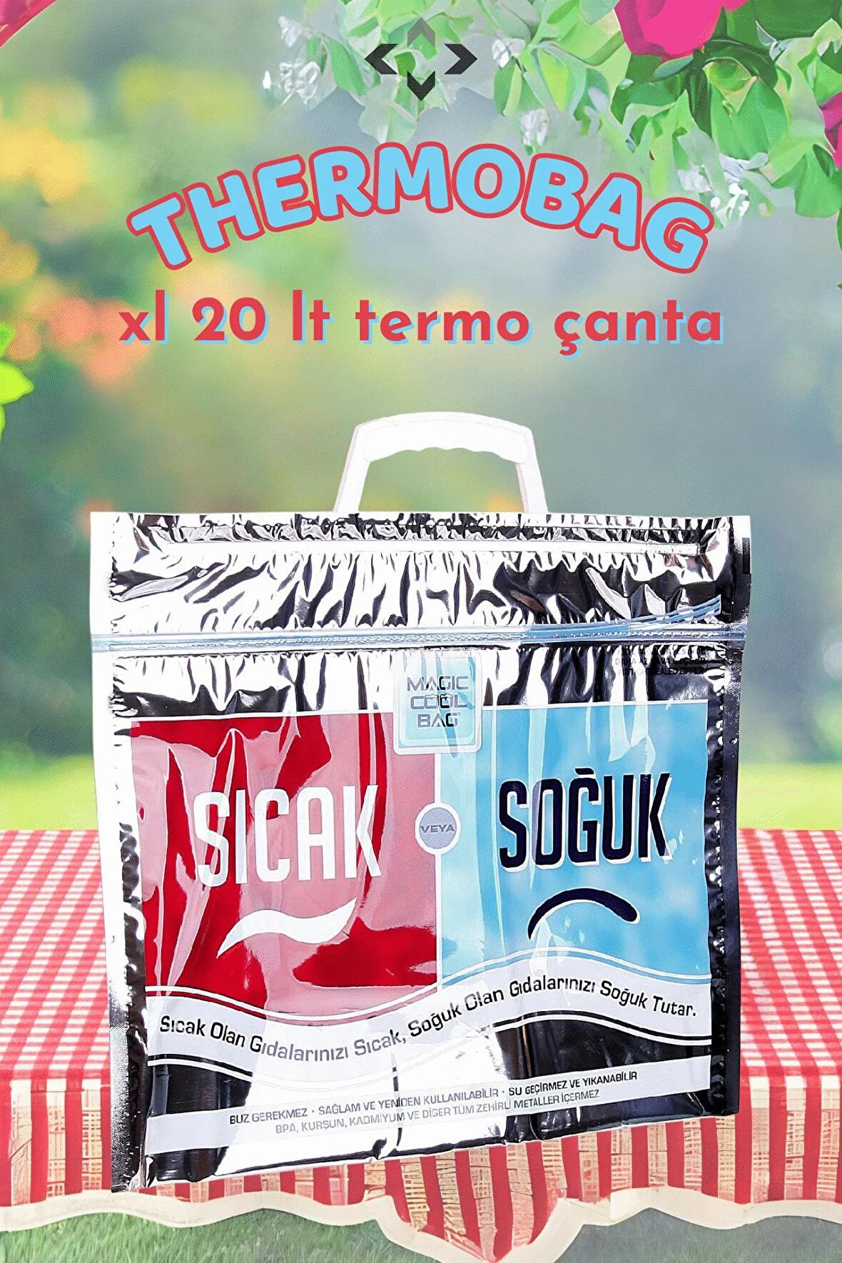 THERMOBAG Sıcak Soğuk Tutucu Termos Çanta Piknik Çantası Termoslu Piknik Sepeti Termal Çanta