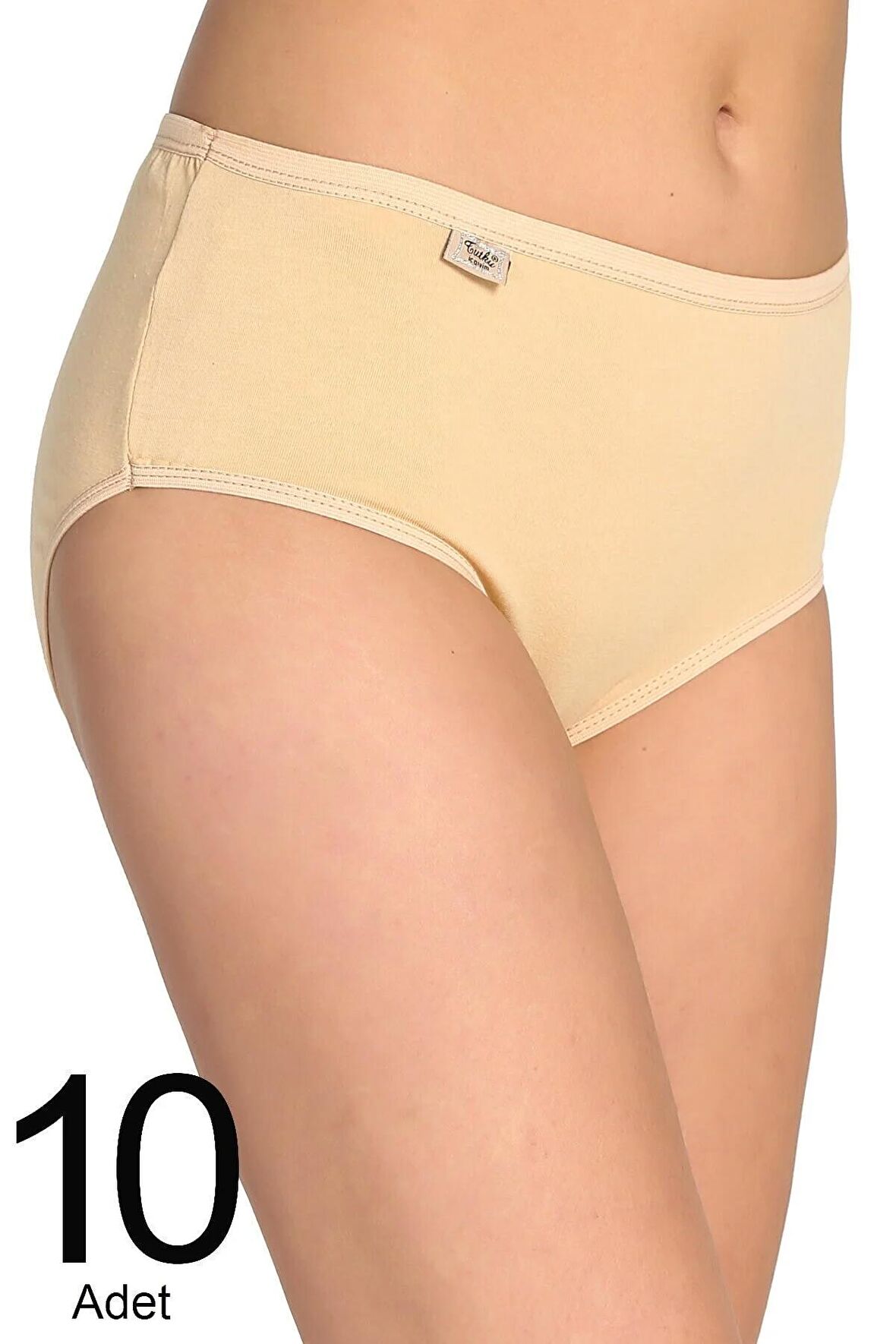 Kadın Ten 10'lu Paket Likralı Bato Külot Elf568t0924ccm10